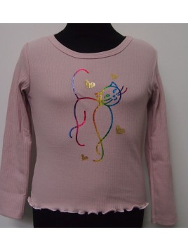 BLUZKA DZIEWCZĘCA KOTEK DR R.134-140