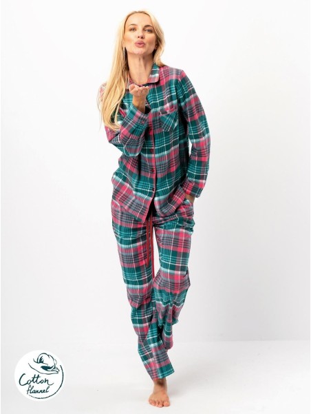 PIŻAMA DAMSKA LNS 419 FLANELA DR R.2XL