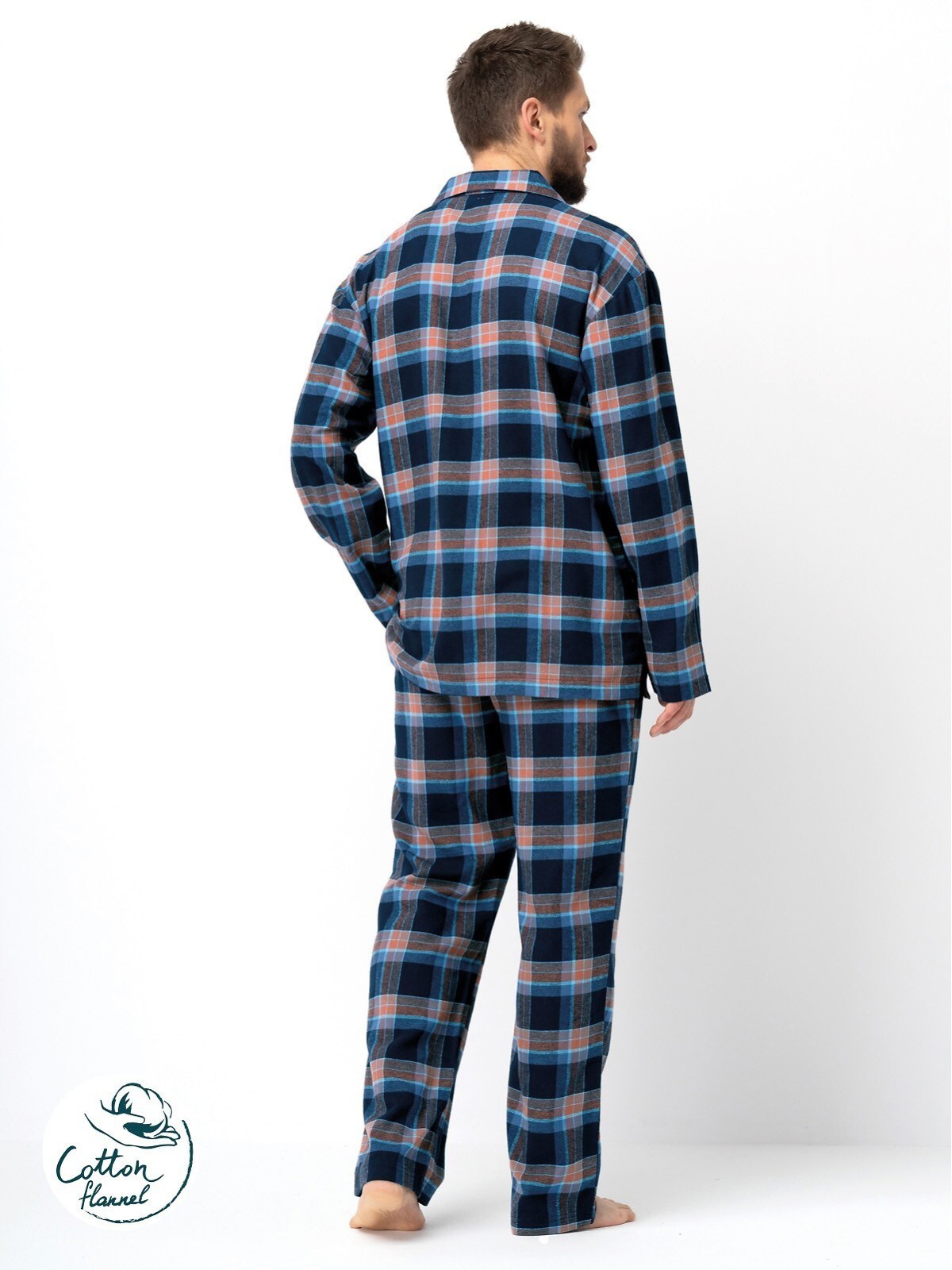 PIŻAMA MĘSKA MNS 431 FLANELA DR R.3XL-4XL