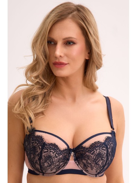 BIUSTONOSZ SEMI-SOFT AINA BSO 1273 GRANATOWO-RÓŻOWY