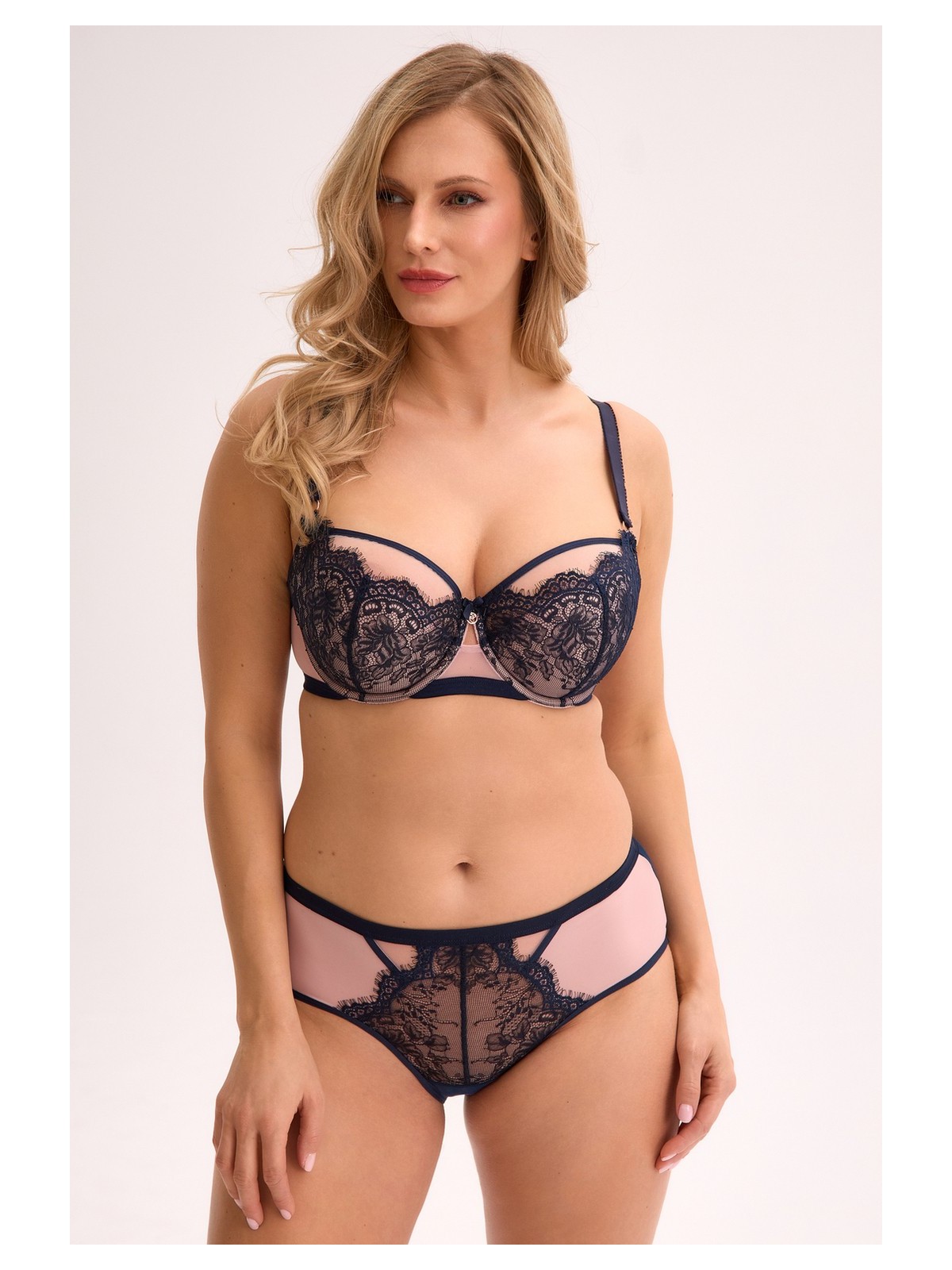 BIUSTONOSZ SEMI-SOFT AINA BSO 1273 GRANATOWO-RÓŻOWY