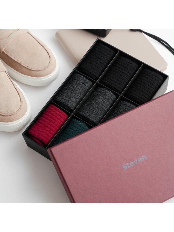 SKARPETY MĘSKIE 175 WEŁNA MERYNOS BOX 9PAK