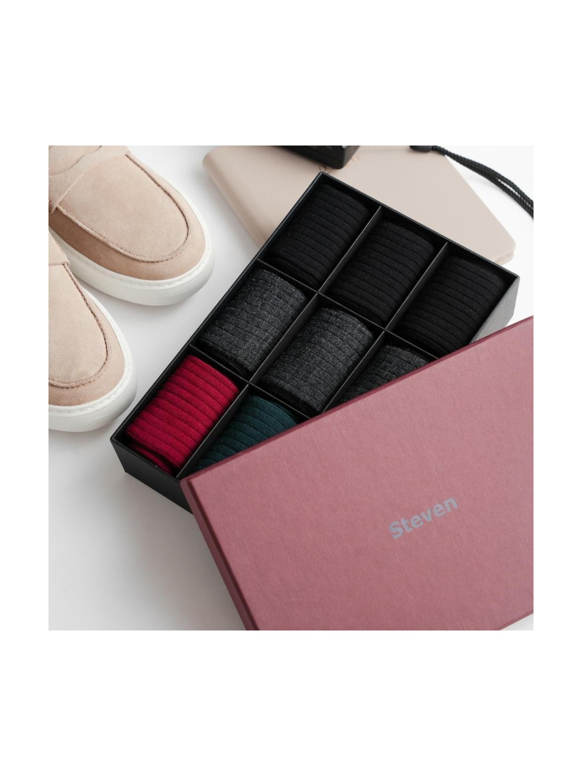 SKARPETY MĘSKIE 175 WEŁNA MERYNOS BOX 9PAK